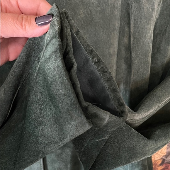 80s Vintage Green Suede Jacket M - Picture 3 of 12